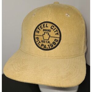 NWOT‎ Steel City Brand Hat Cap Strapback Pittsburgh Tan Cord Worn W/ Pride ($32)